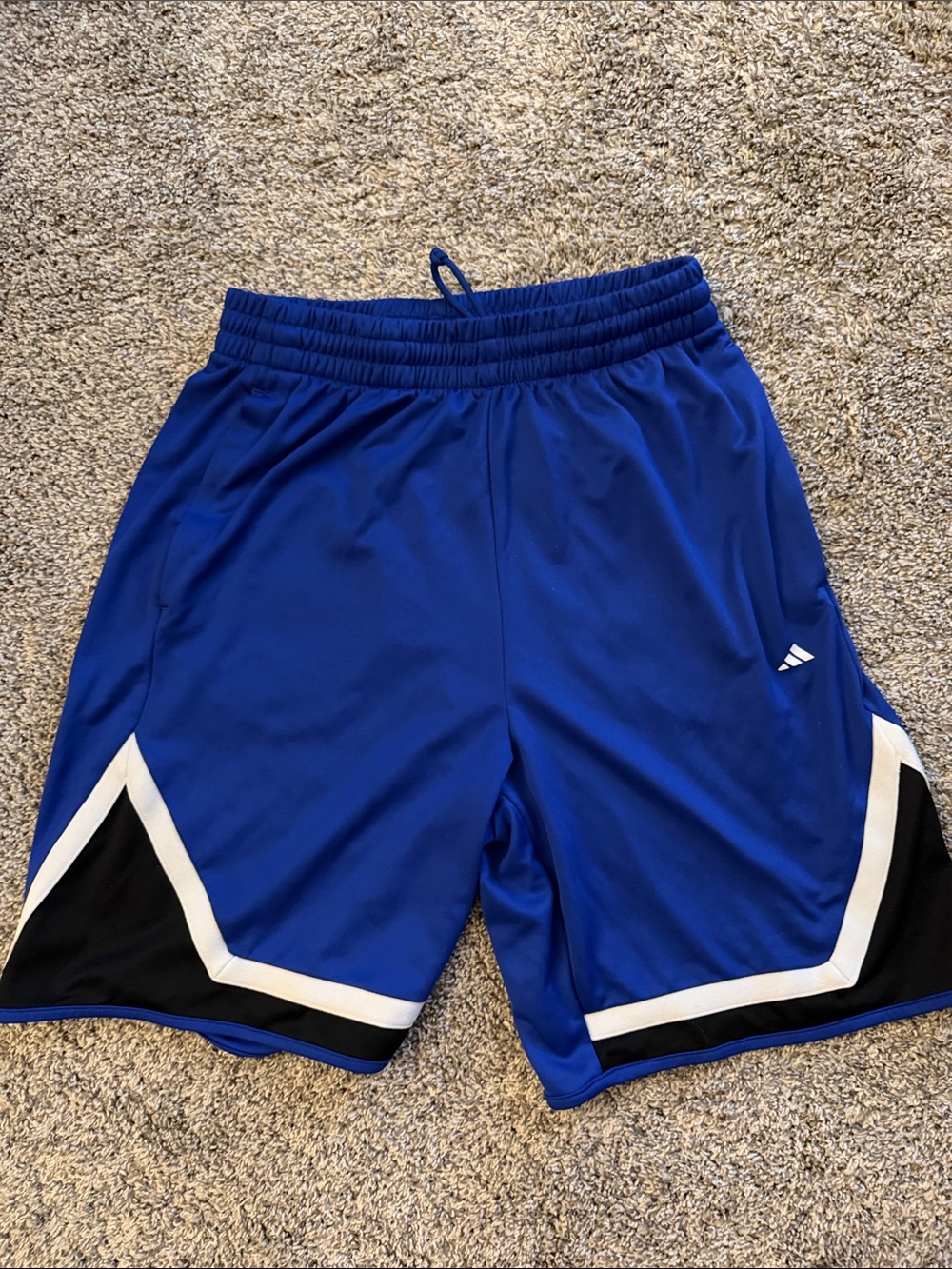 adidas Men’s Blue Athletic Shorts with Black & White Trim